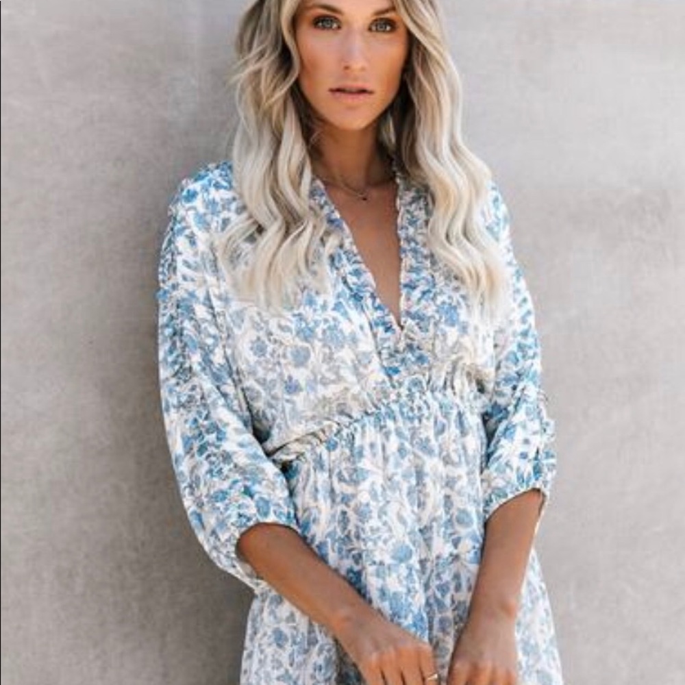 Blue floral dress